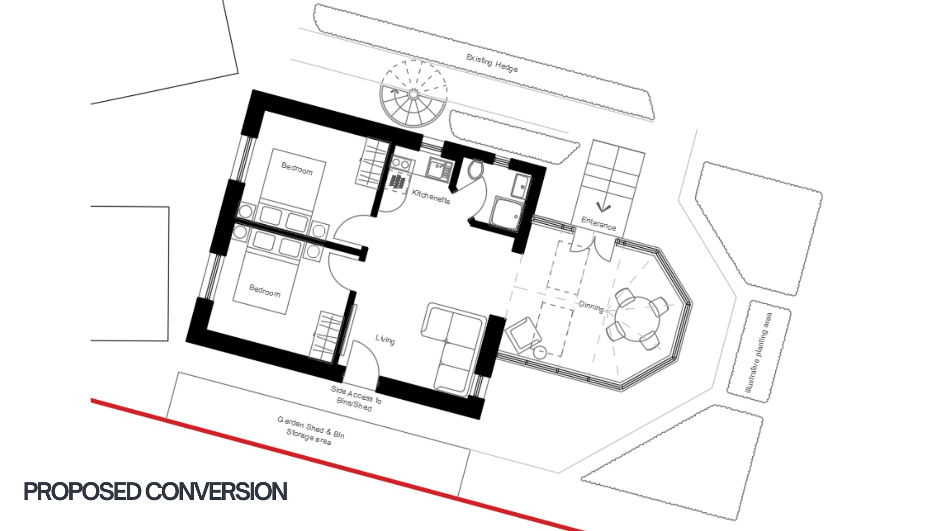 Approved Planning Application in Dorset: Conversion of an existing garage into annex accommodation for short-term holiday let.