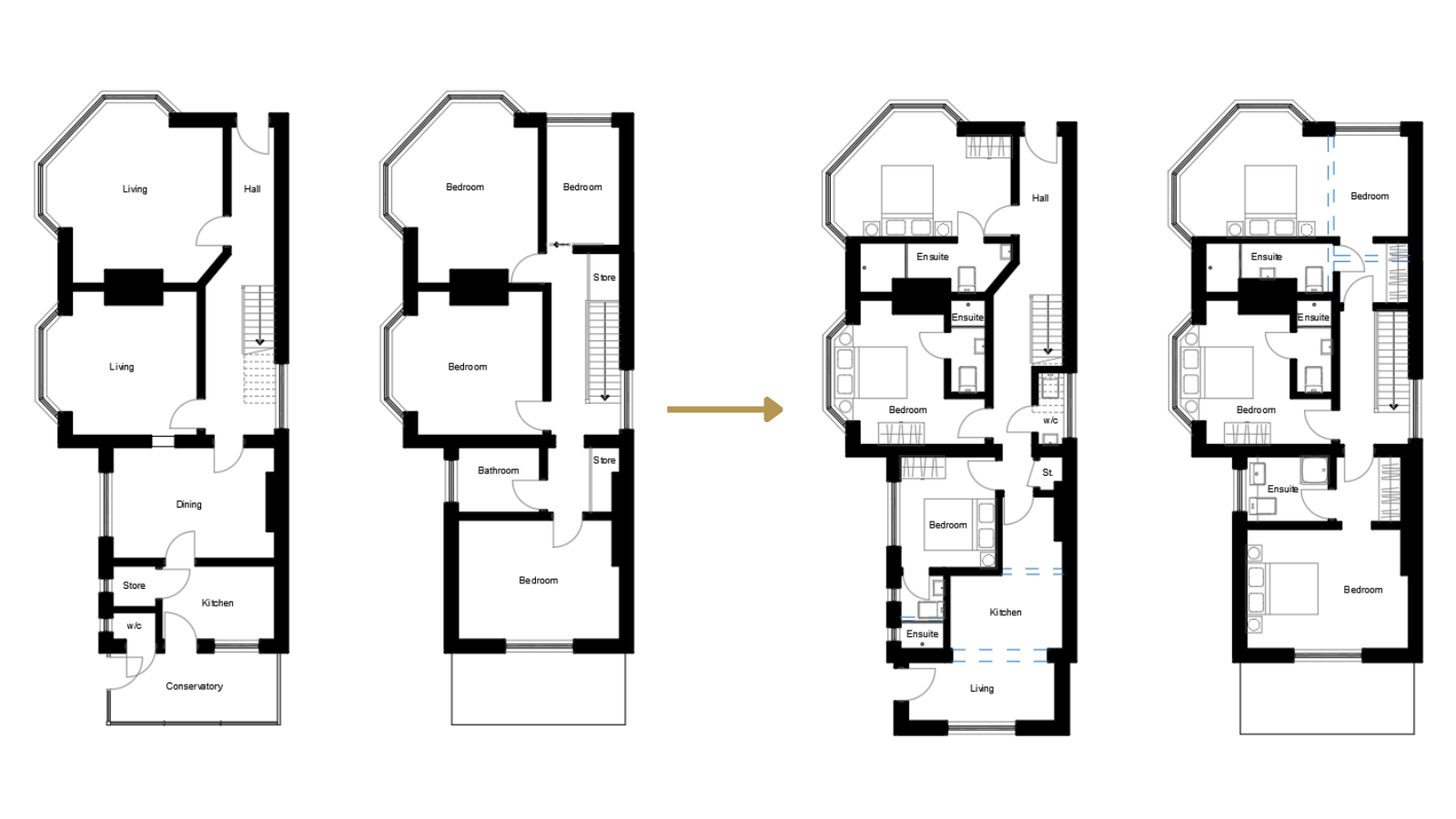 Conversion of a house in central Bournemouth into HMO accommodation