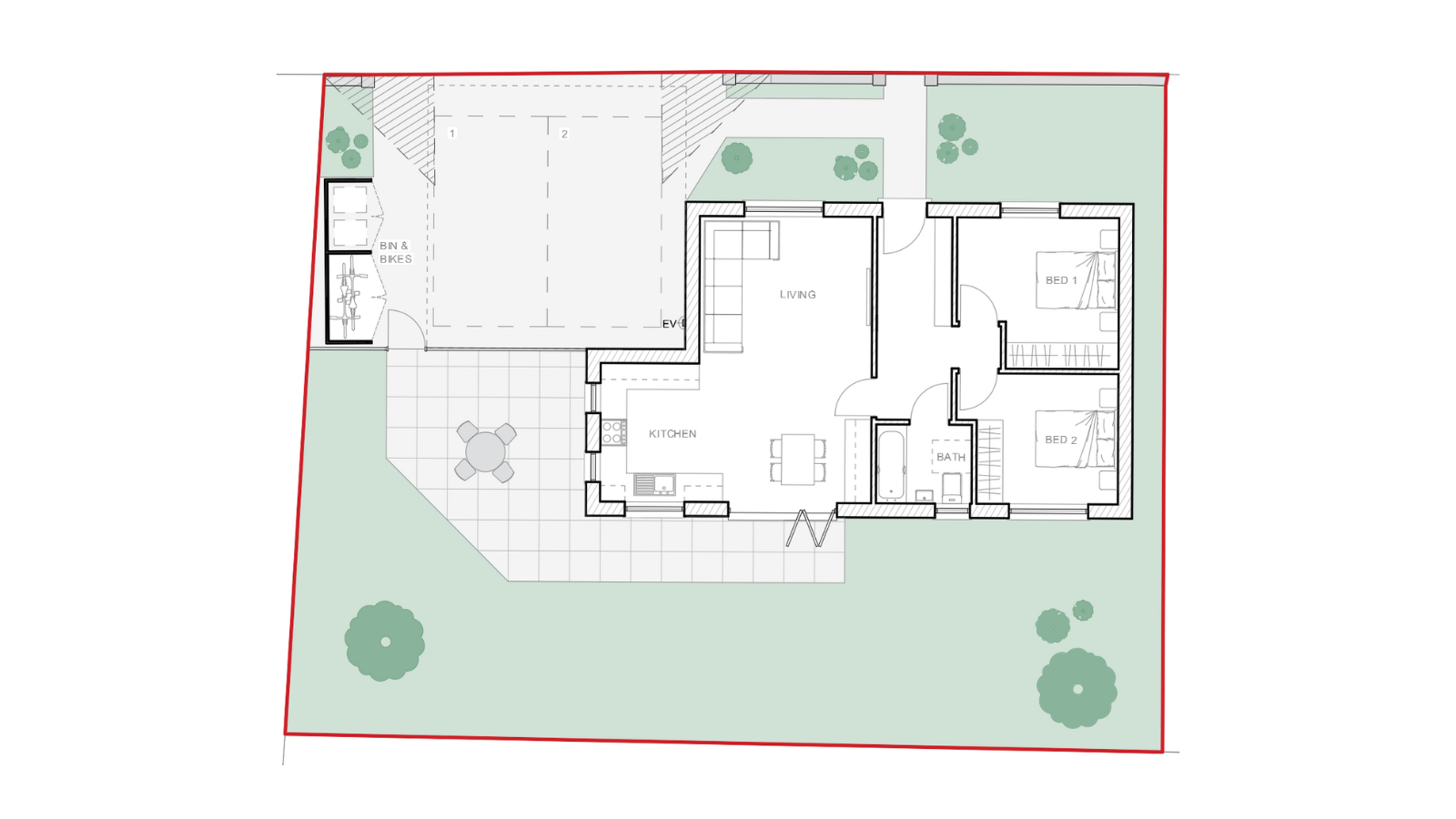 Planning Application Submitted in Hedge End, Southampton: Development of a rear garden plot for a single bungalow.